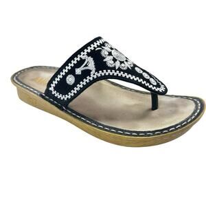 Alegria Sandals Womens 38/US 8-8.5 Vanessa Mandala Black Leather Comfort Shoes